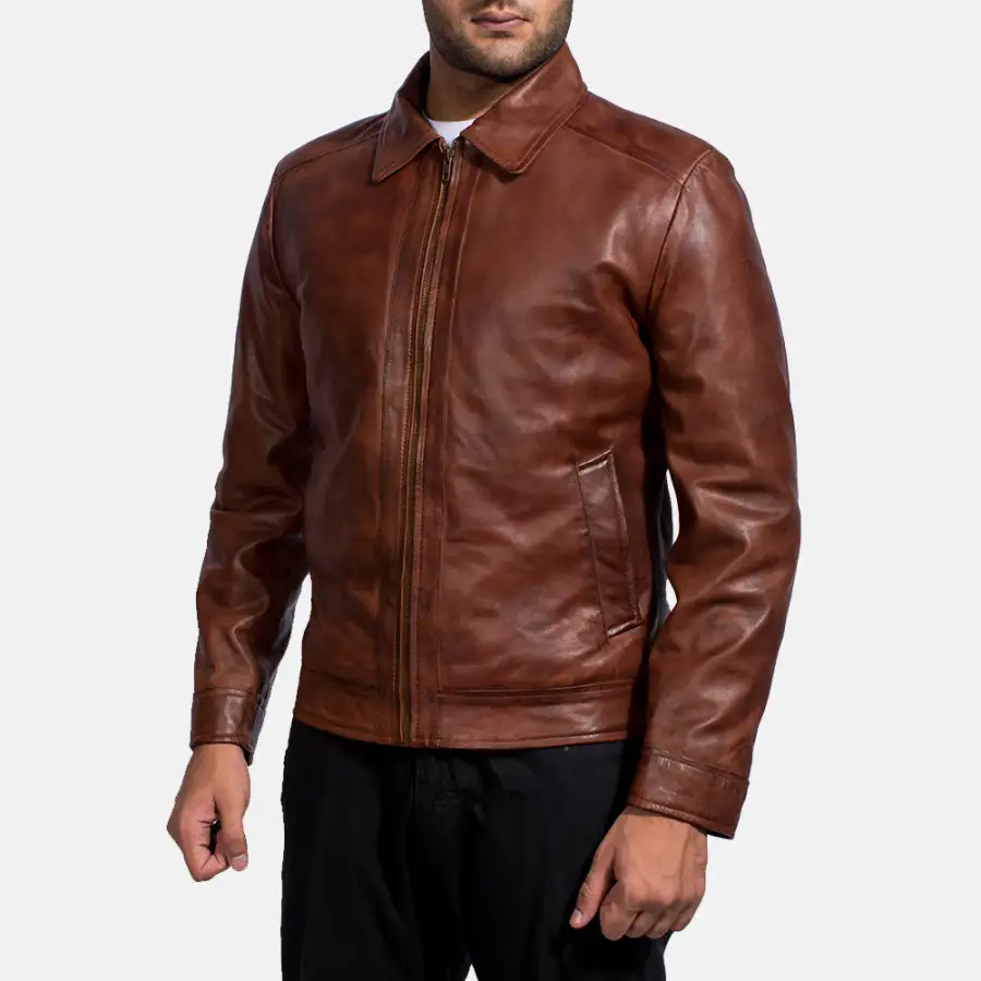Men's Structured Leather Jacket