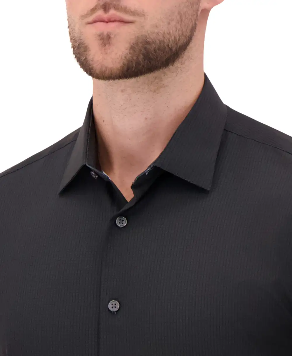 Tailored Geometric Geometric-Print Four-Way-Stretch Men's Dress Shirt