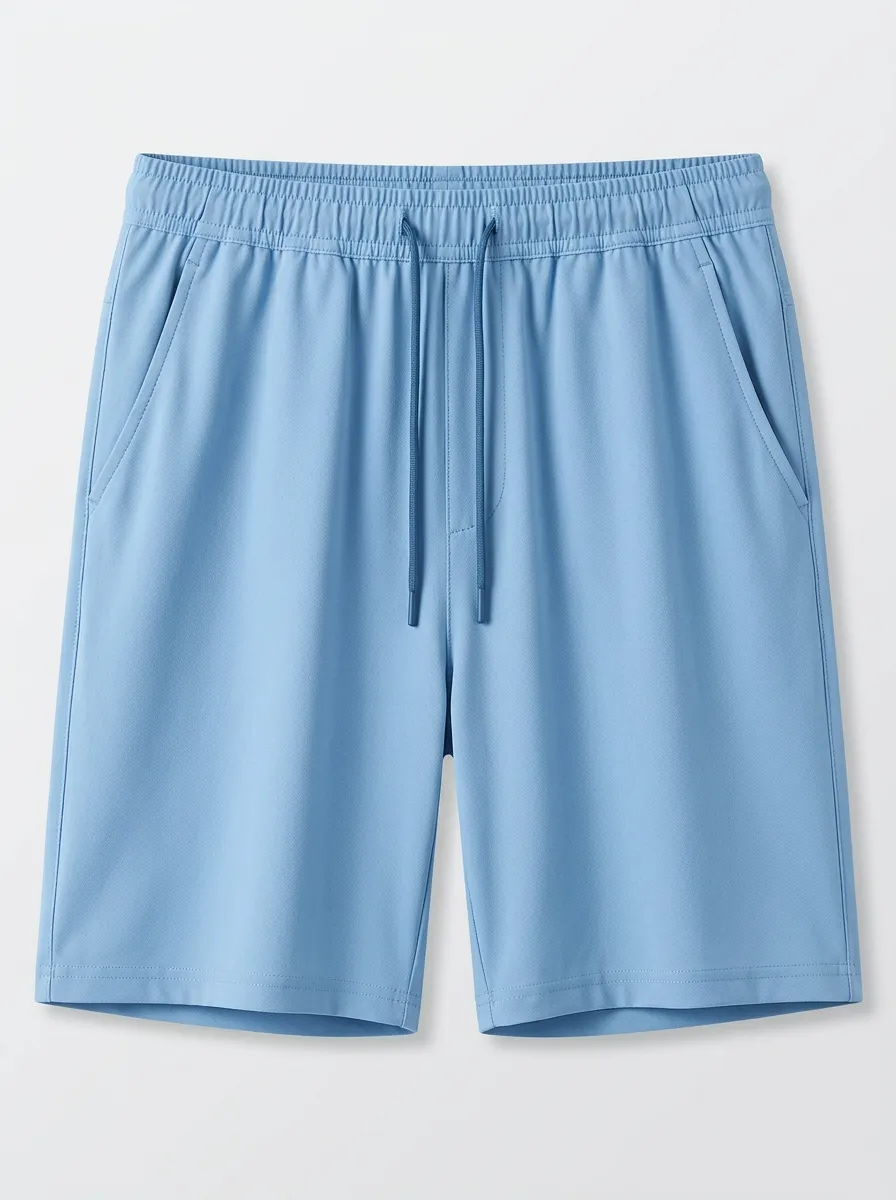 Relaxed-Look Ice-Silk Stretch Drawstring Shorts