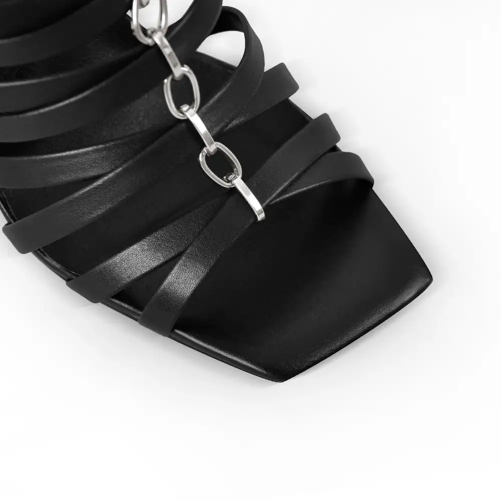 Open Toe Gladiator Hoof Heel Sandals