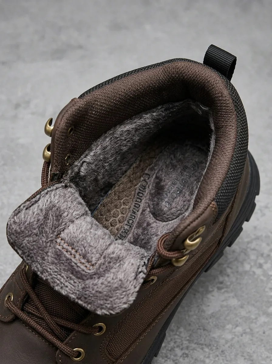 Tactical-Inspired Hiking Leather-Look Men's Waterproof Work Boots
