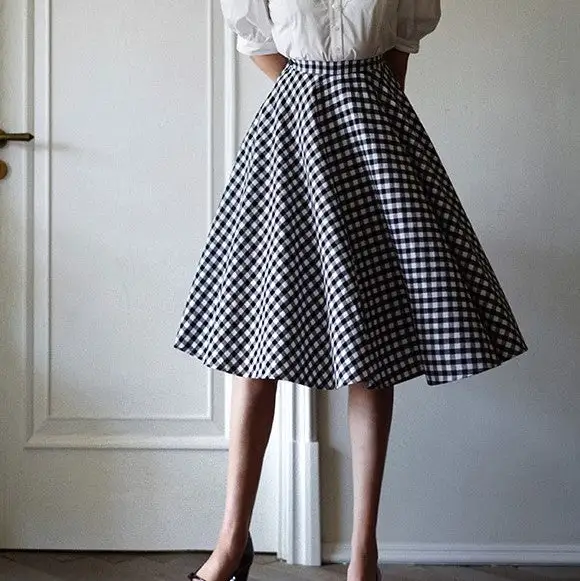 Polished Leisure Everyday Casual Plaid Skirt