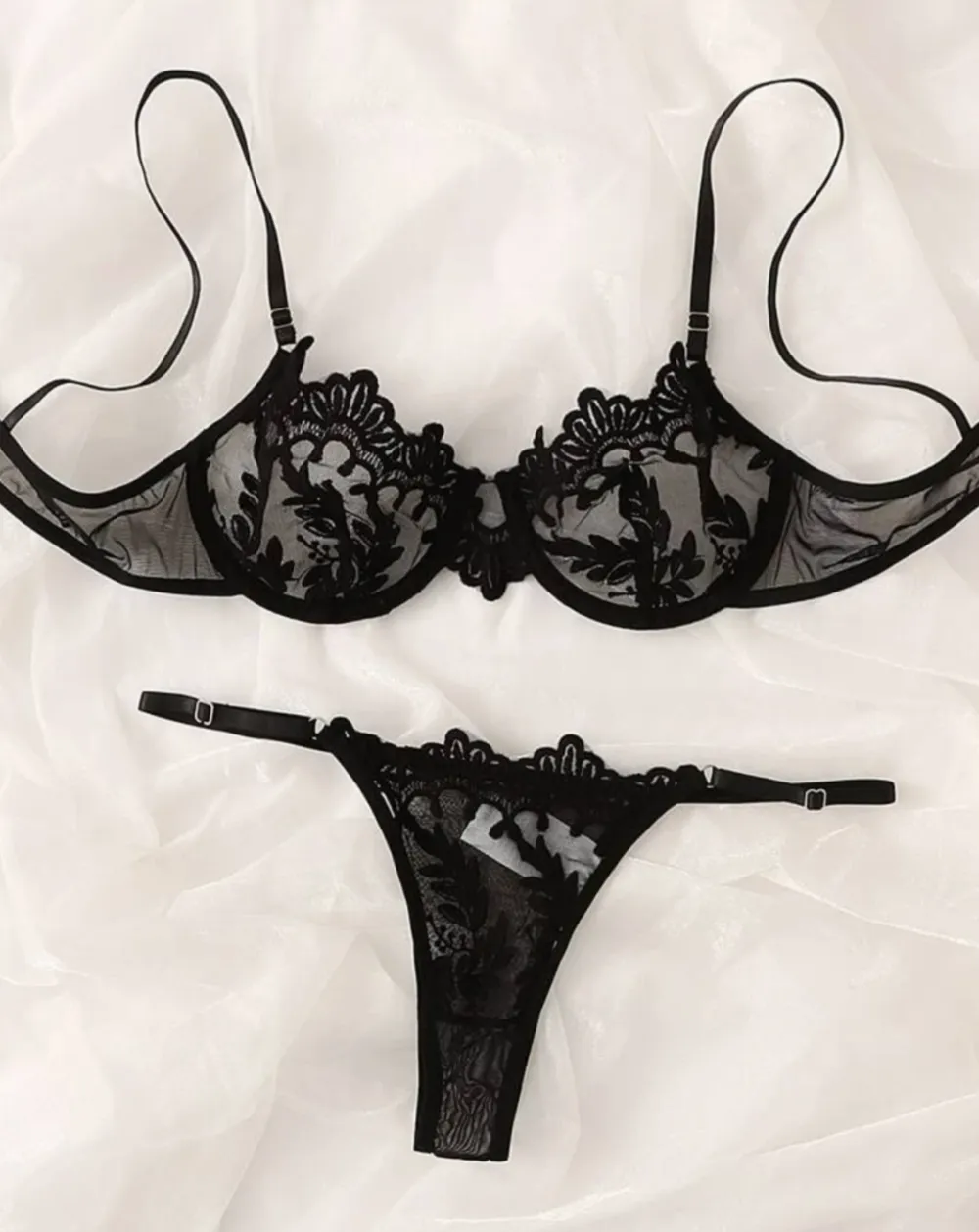Delicate Mesh Sheer Lingerie Set