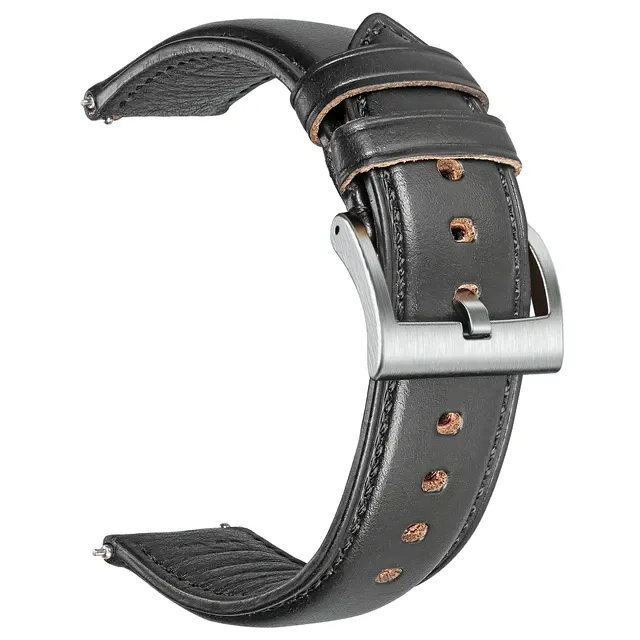 Vintage Leather Watch Strap Silver Pin Buckle Watch Accessories