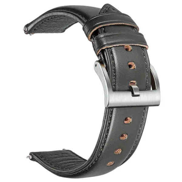 Vintage Leather Watch Strap Silver Pin Buckle Watch Accessories