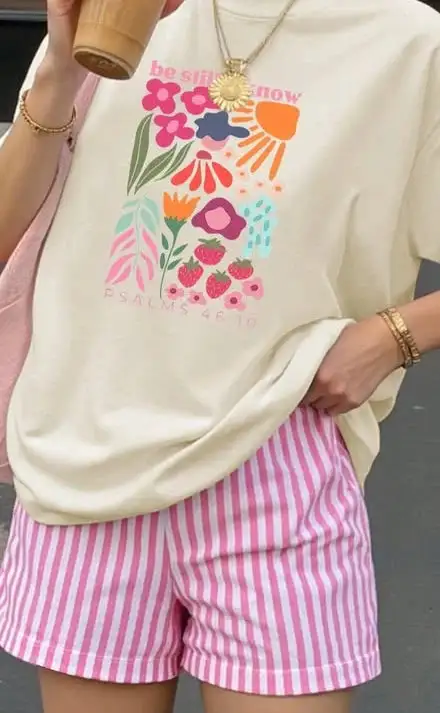 Quiet Floral Quote Tee