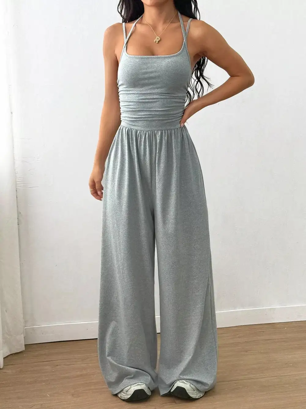 Sleeveless Wide Leg Casual Jumpsuit