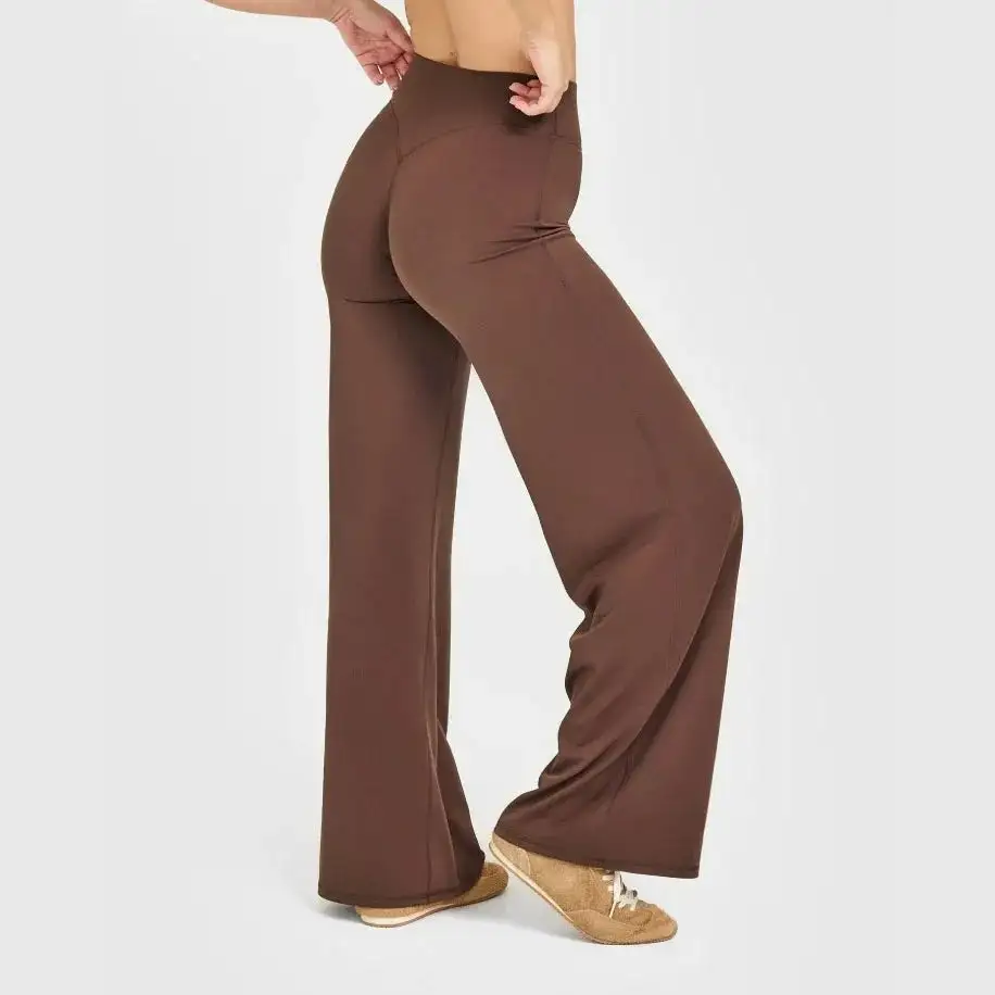 Straight Leg Waist Yoga Pants Gym Leggings Running Sports