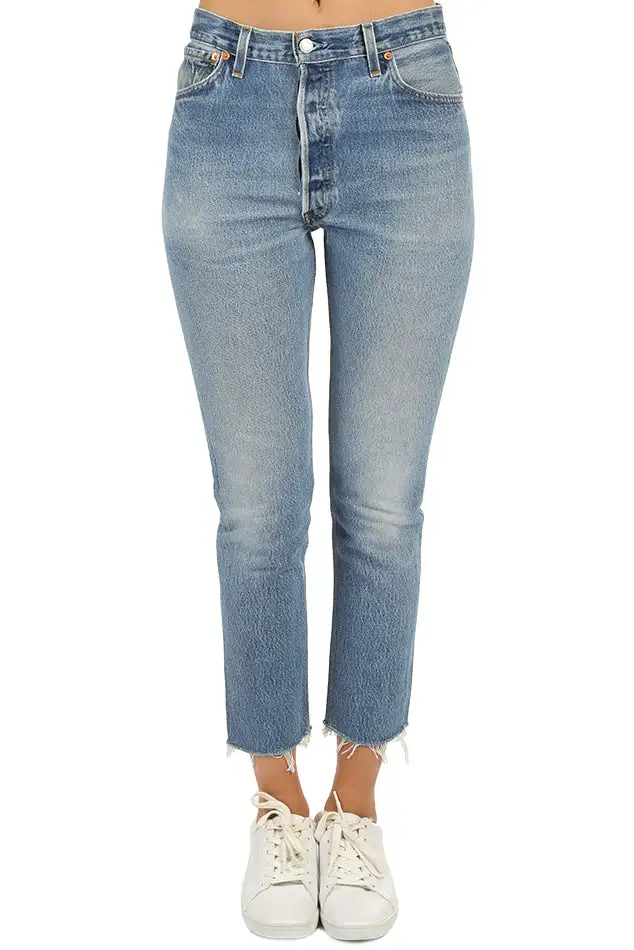 Refined Cotton Denim Cropped Jeans