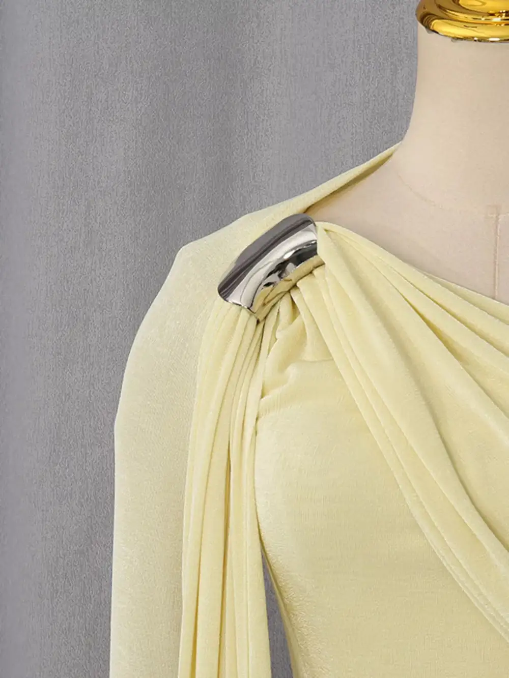 One Shoulder Draped Maxi Dress