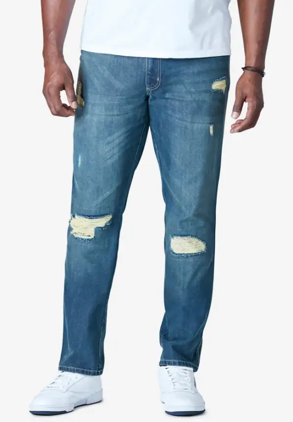 Athletic Fit Side Elastic 5-Pocket Jeans