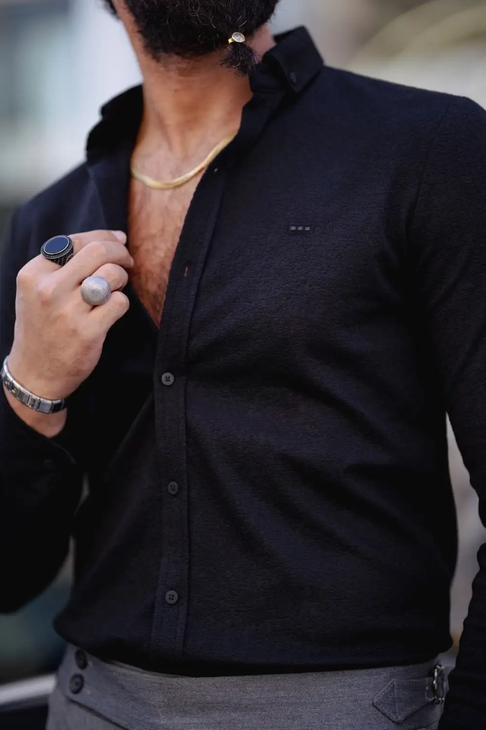 Classic Slim Fit Textured Cotton Casual Shirt