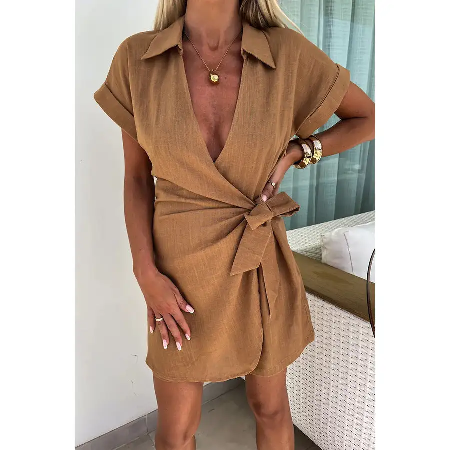 Sporty Utility Collared Casual Jumpsuit