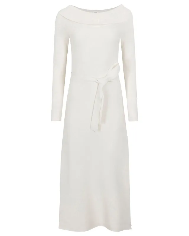 Plain Shoulder Sweater Dress