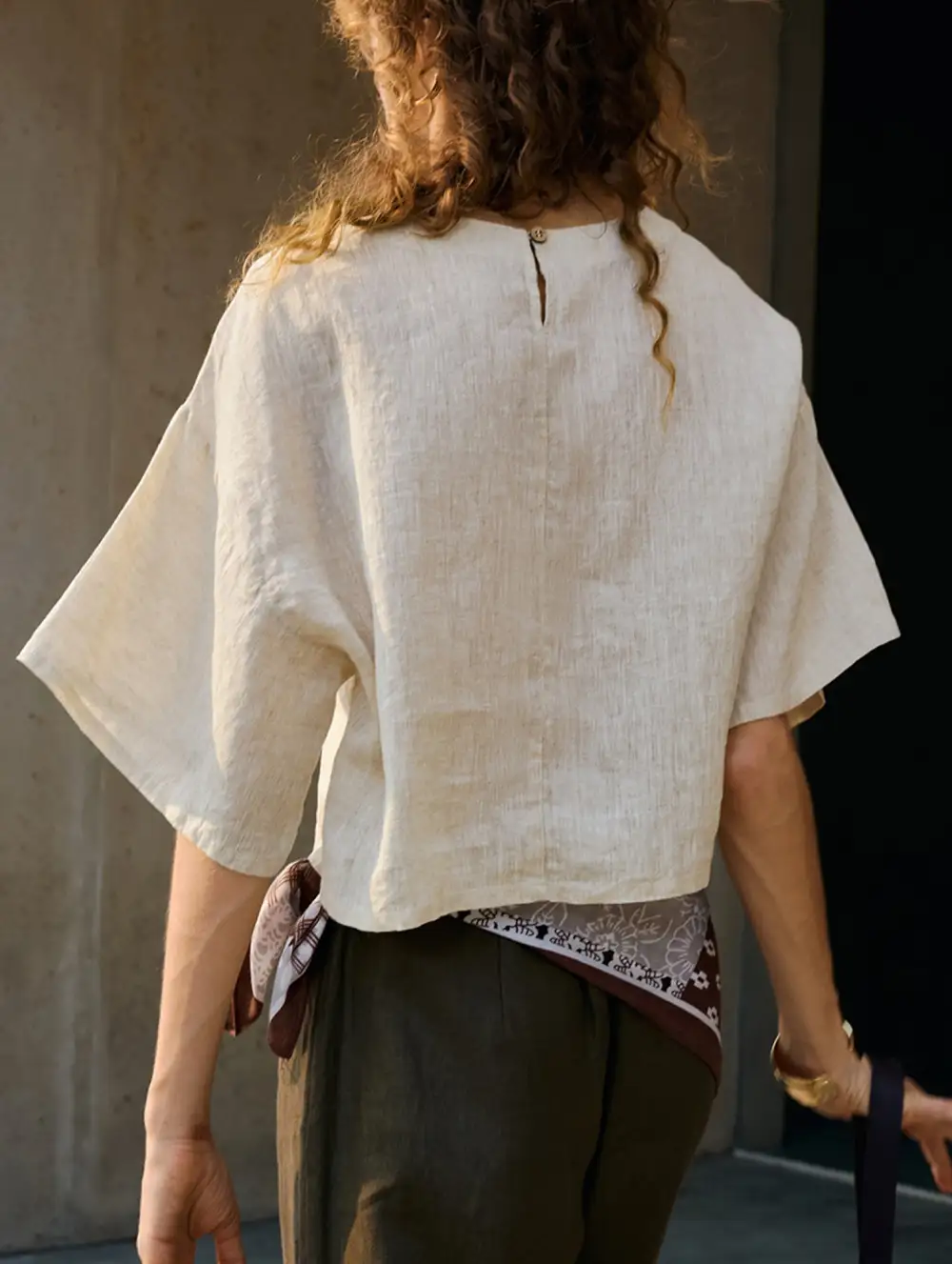 Linen Crew Neck Short Sleeve Tee