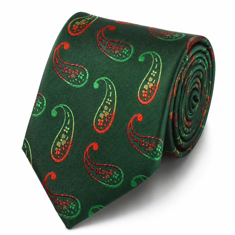 Contemporary Silk Paisley Men's Necktie With Pocket Square