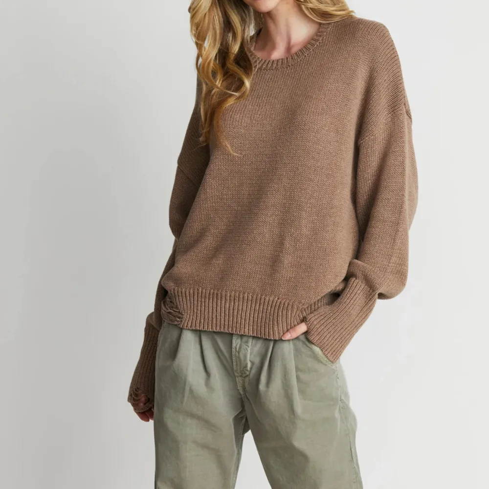 Cotton Knit Boyfriend Sweater