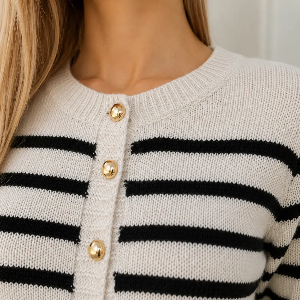 Striped Textured Cardigan