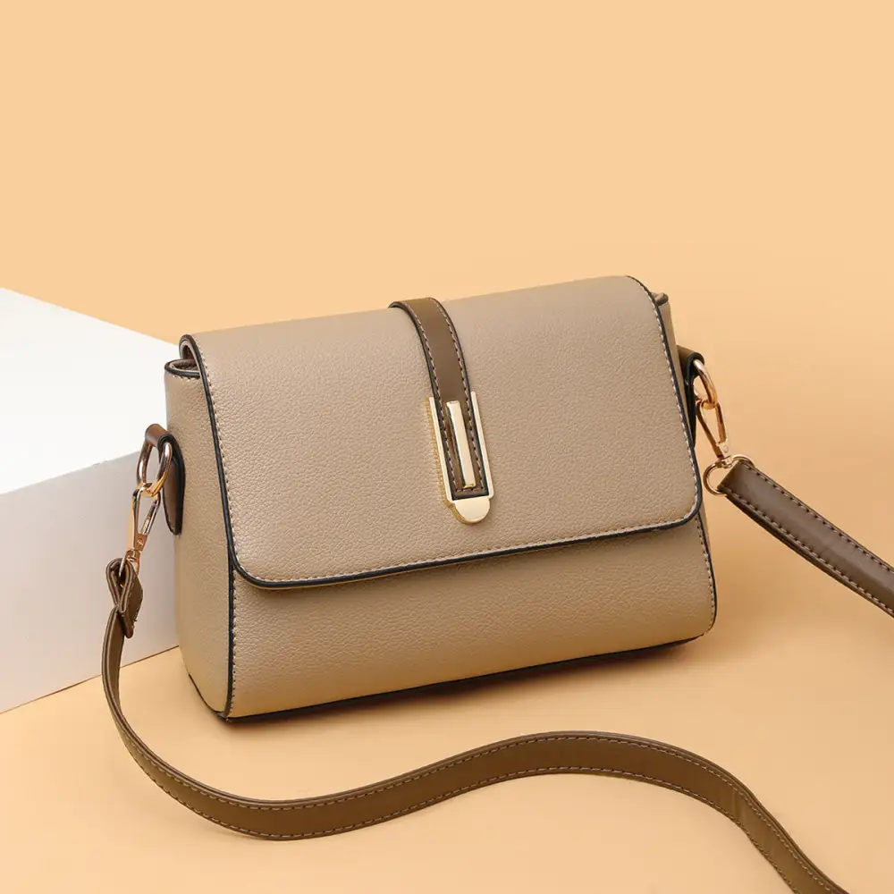 Compact Leather Square Crossbody Bag