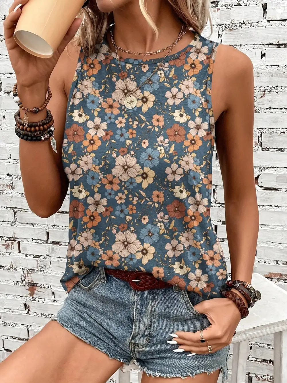 Floral Sleeveless Top