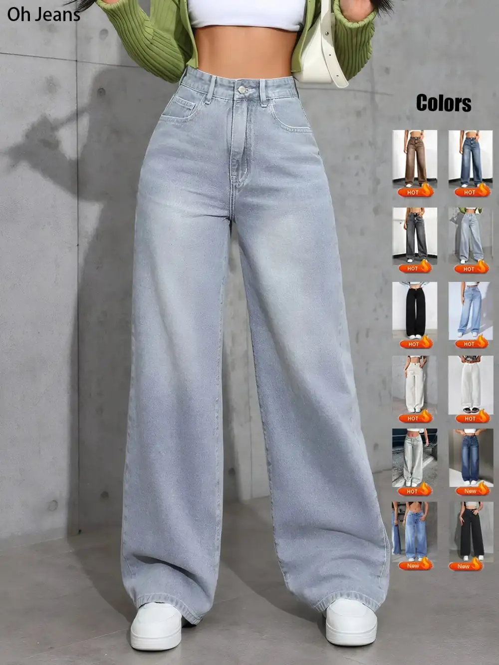 Women's Elastic Waist Denim Jeans with Pockets and Buttons, Casual Basic Fashion Comfortable Trousers for All Seasons, Perfect for Any Occasionstacked pants