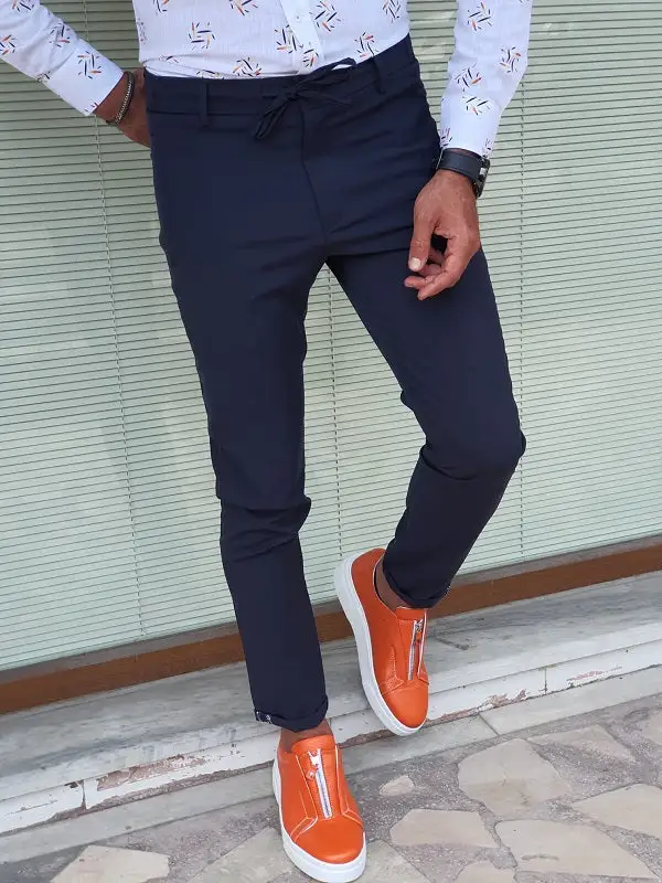 Modern Polished Slim Fit Refined Tailored Trousers