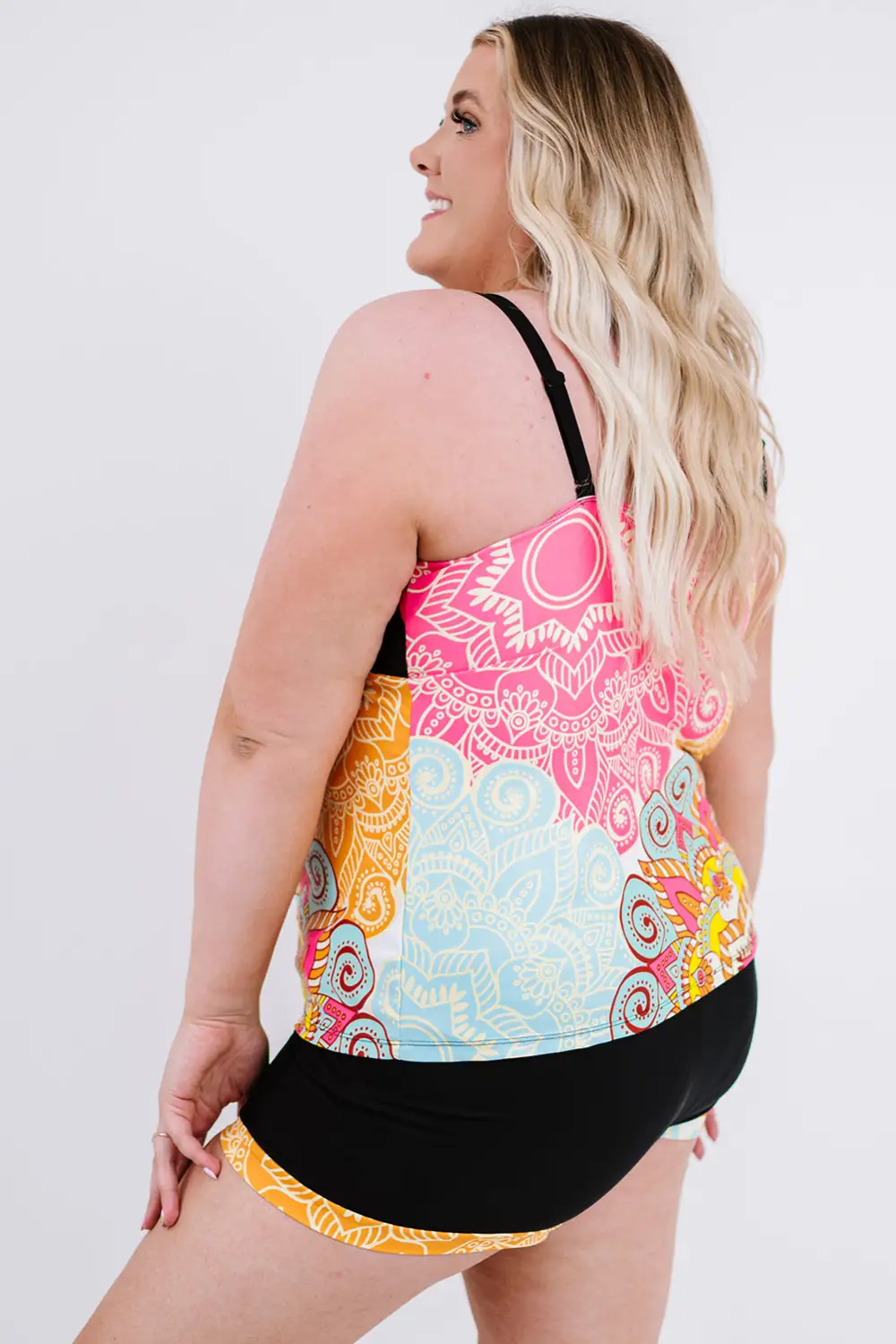 Swimwear Mandala Print Plus Tankini Set