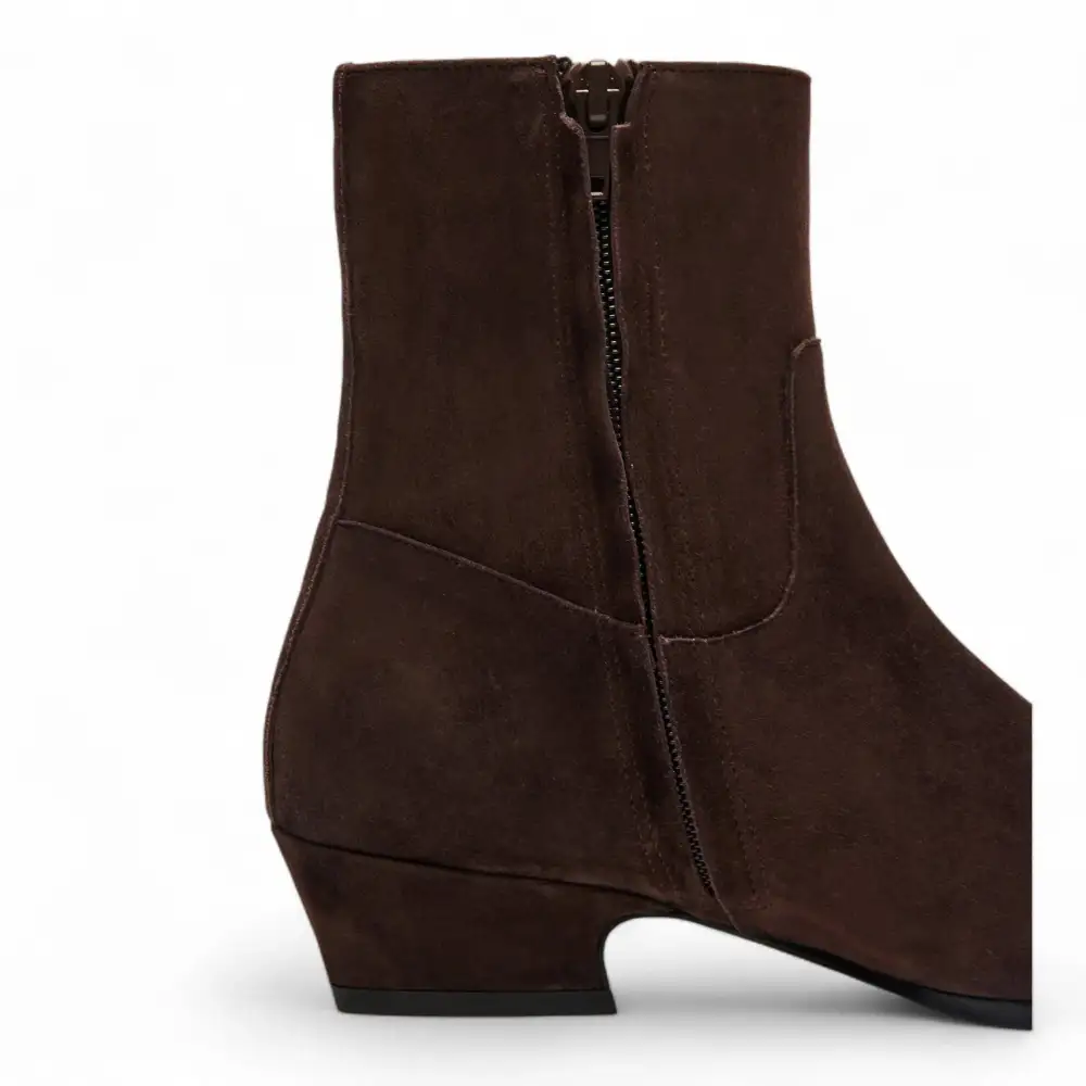 Dusty Square Toe Suede Ankle Bootie