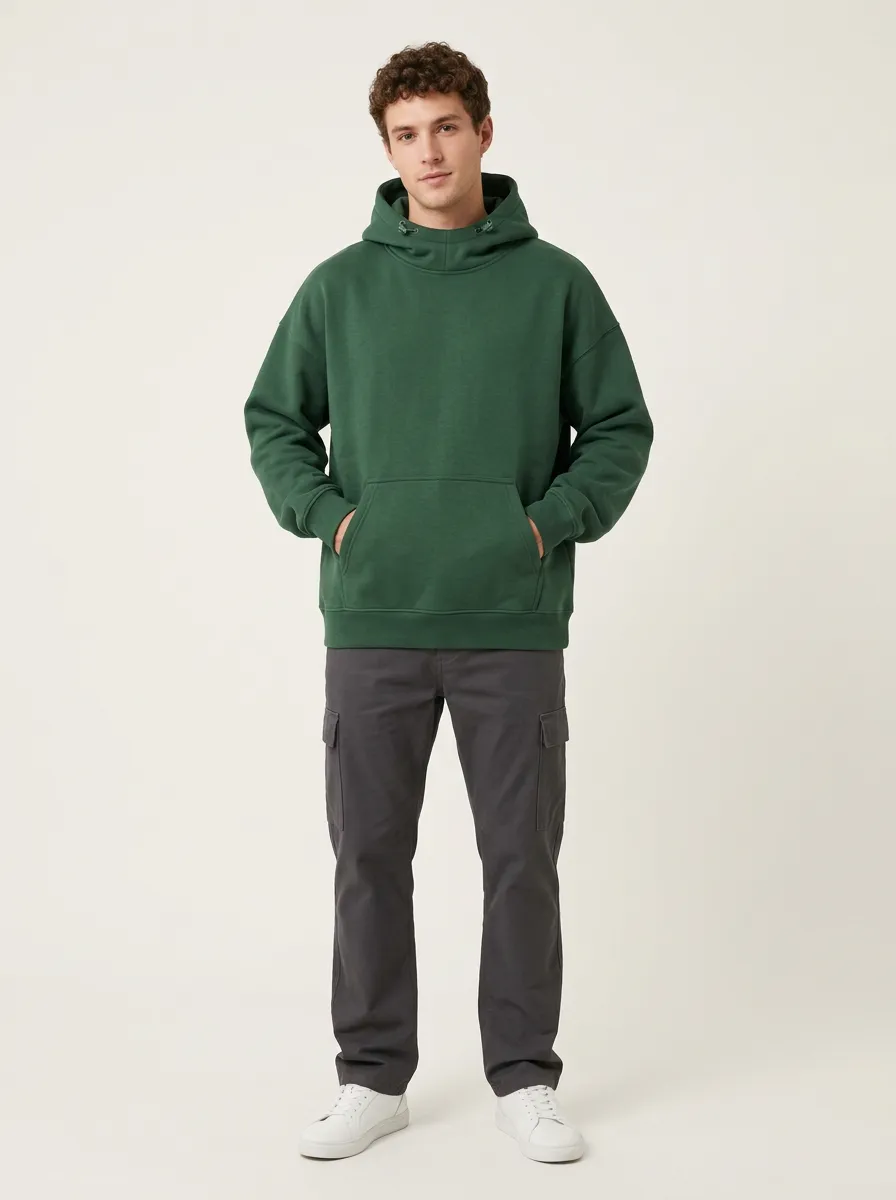 Versatile Layer Printed Unisex Hooded Sweatshirt