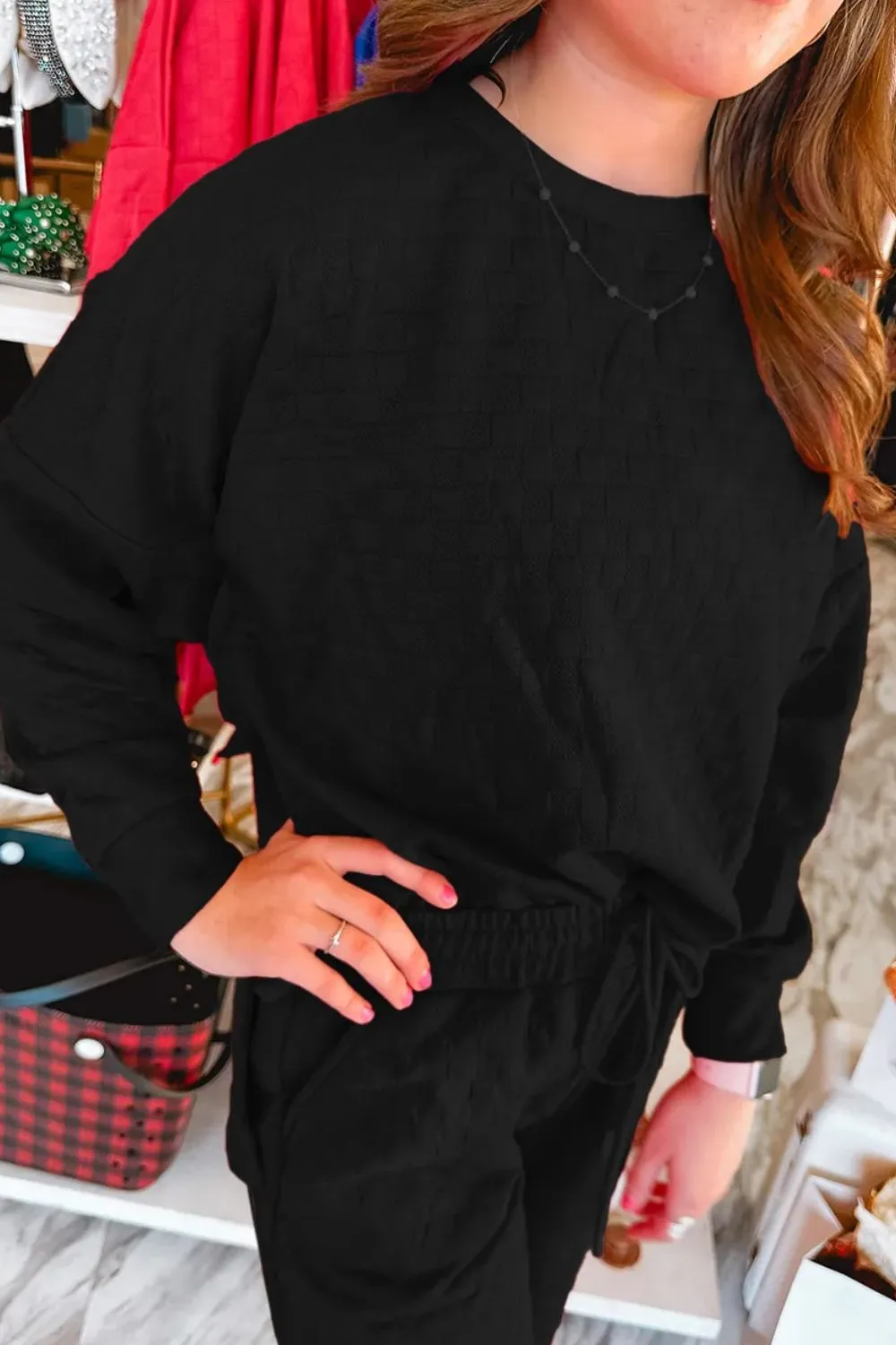 High-Low Round Neck Top And Pants Set