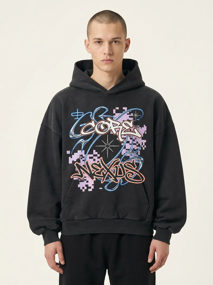 Unisex Y2K Streetwear Core Nexus Graffiti Hoodie