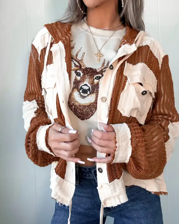 Classic Waffle-Knit Hoodie
