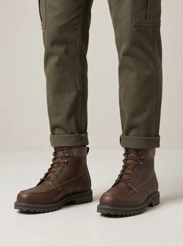 Unisex Modern Outdoor Lover Topographic Pattern Print Work Boots