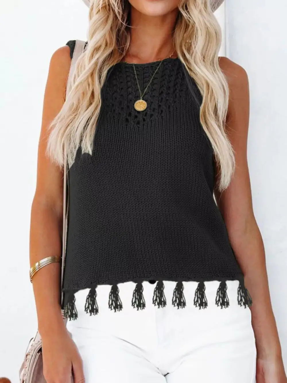Knit Tassel Tank Top