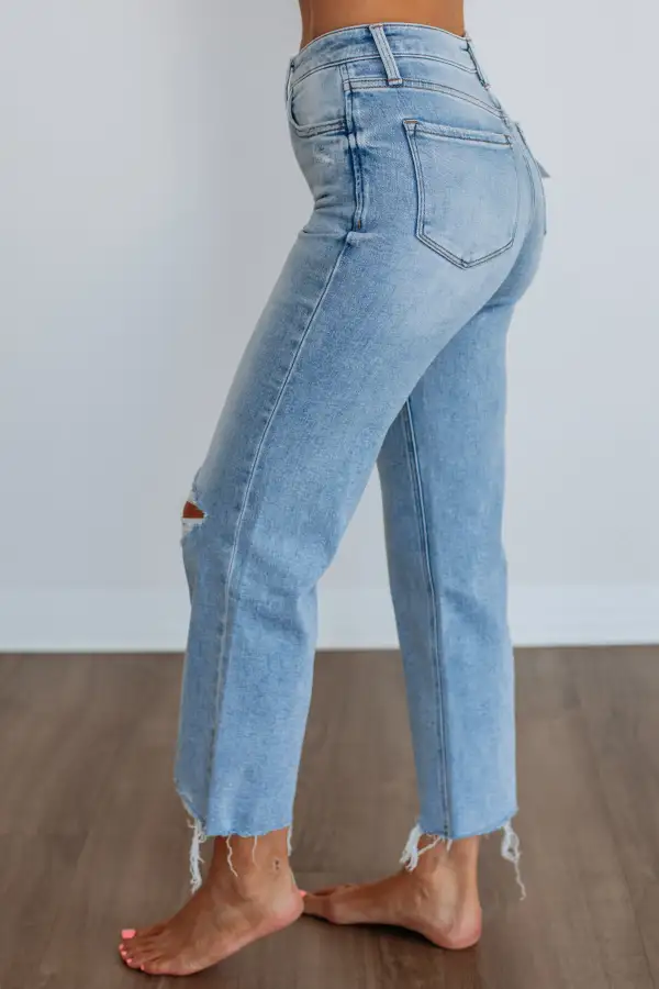 Women's High Rise Wide Leg Cropped Jeans