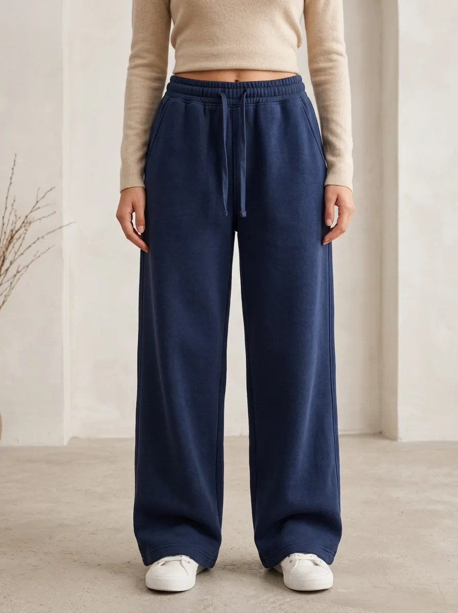 Unisex Weekend Wide-Leg Drawstring Sport Pants