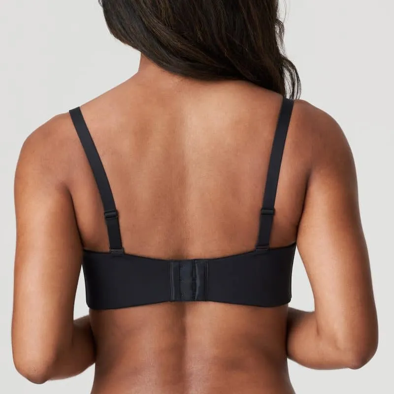 Women's Strapless Molded Padded Seamless Adjustable Straps Mesh Microfiber Rounded Shape Bra