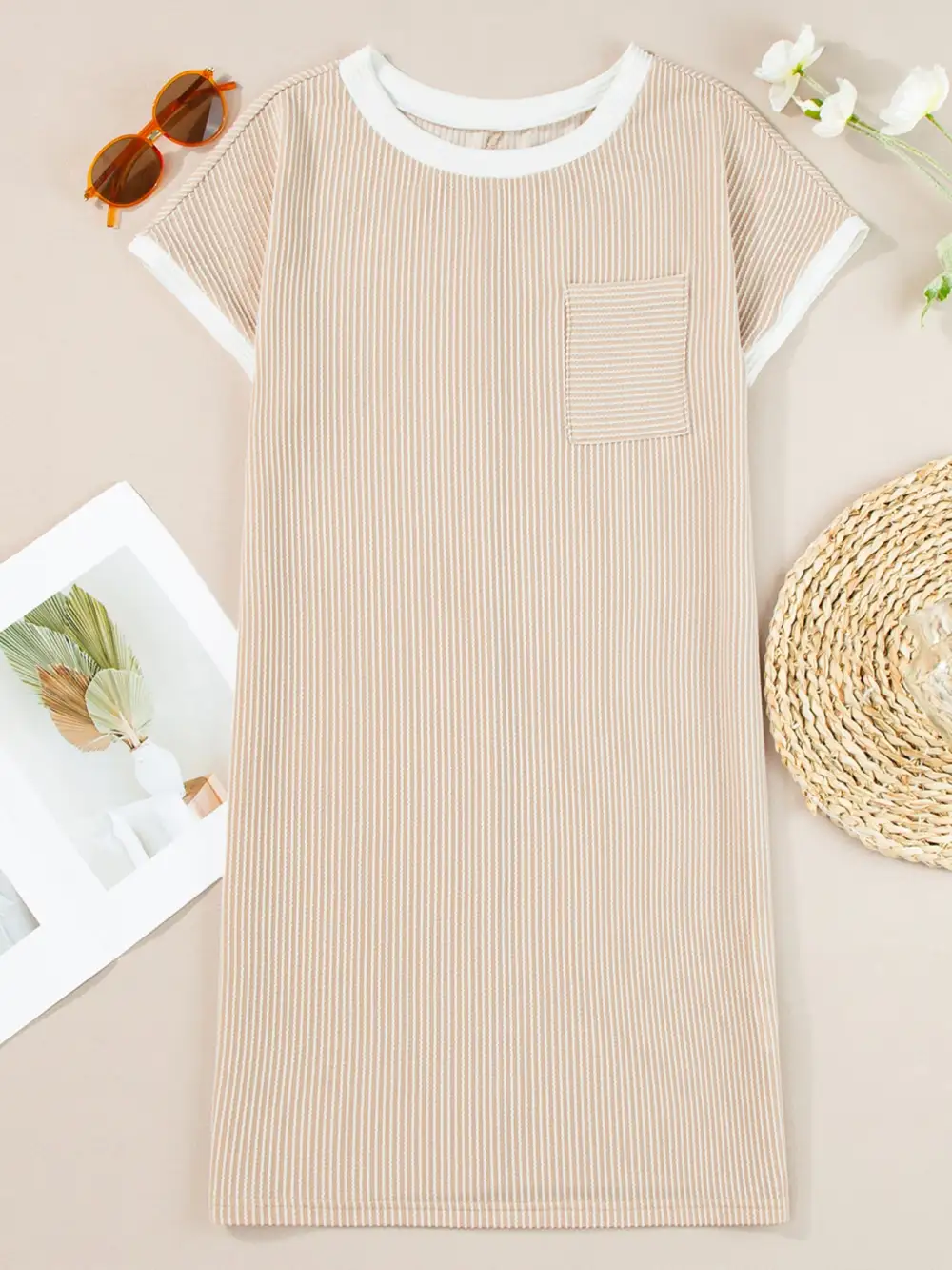 Patchwork Ribbed Dress Casual