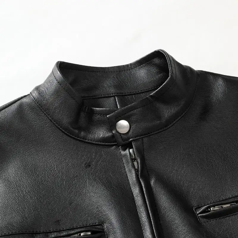 Leather Button Jacket