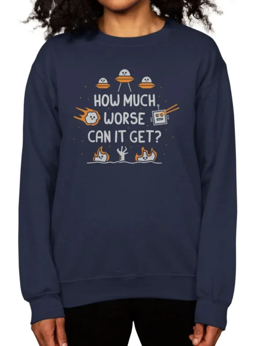UFO and Robot Round Neck Sweatshirt