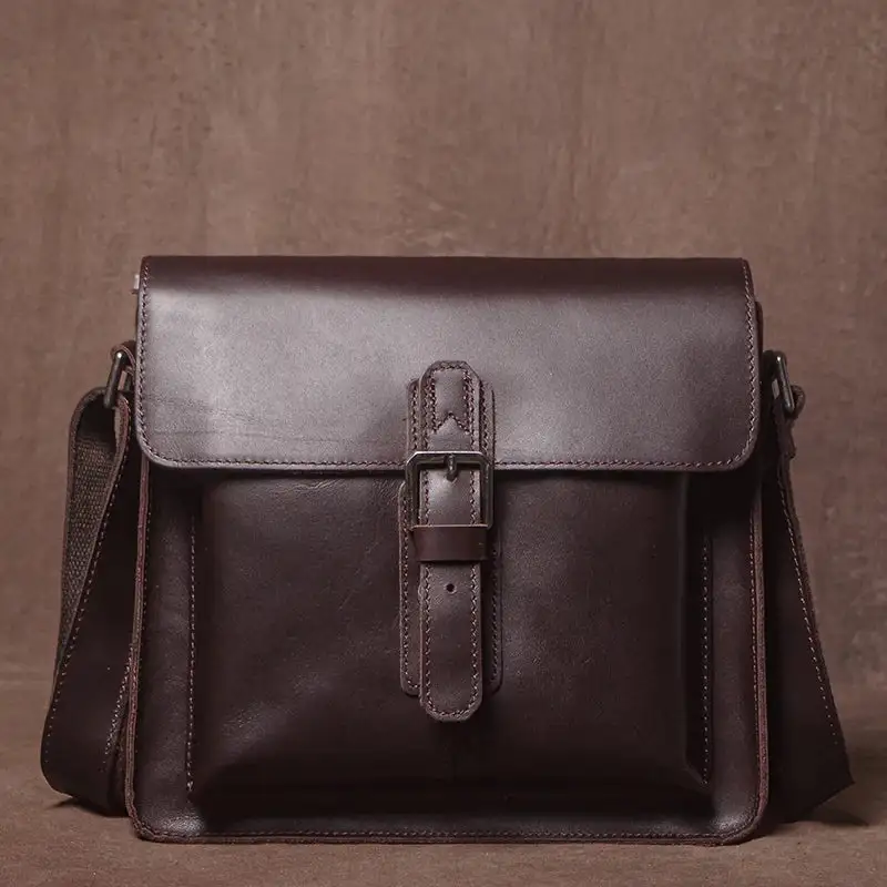 Vintage Genuine Leather Satchel Bag – Unisex Structured Work & Travel Bag