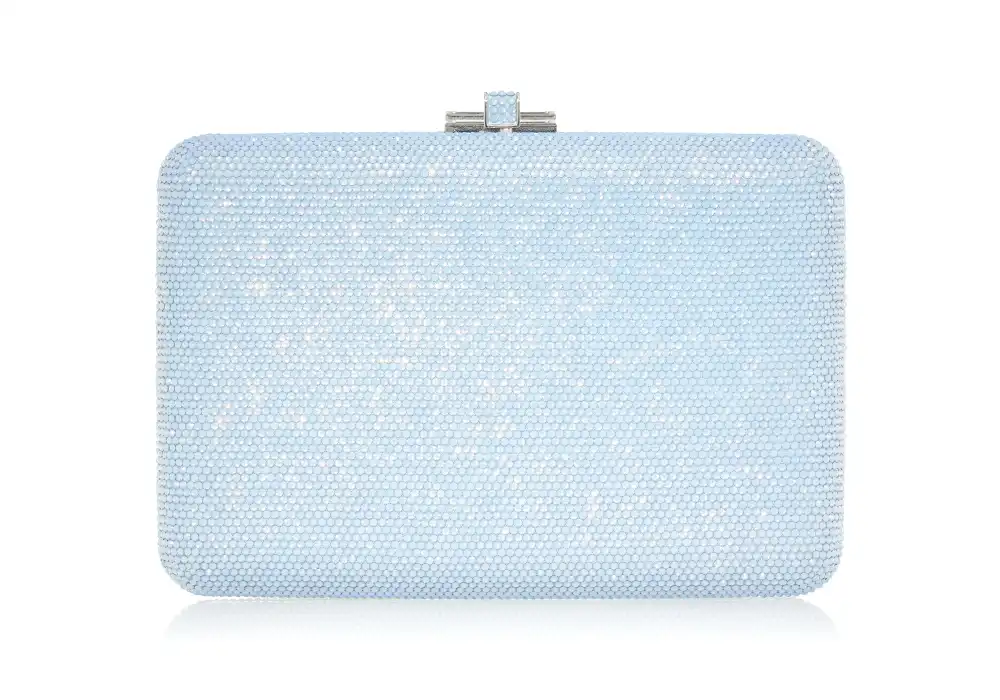 Faceted Slim Slide Evening Clutch