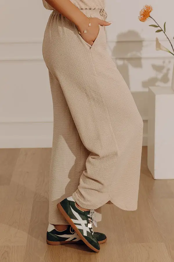 High Waist Relaxed Wide Leg Knit Pants