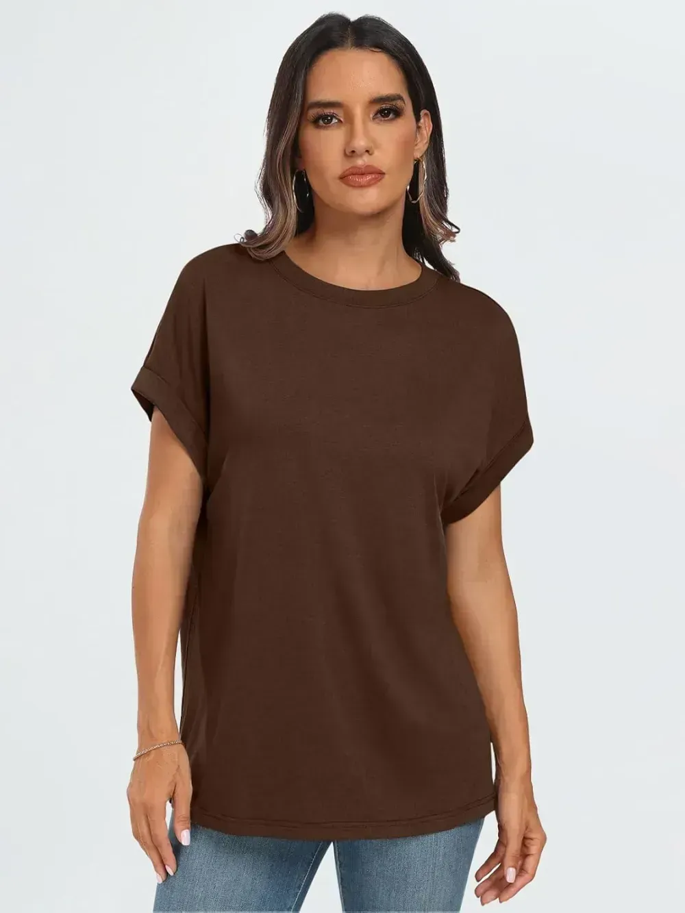 AUTOMET Women Tops Casual Basic T Shirts Loose Fit Crewneck Short Sleeve Summer Outfits