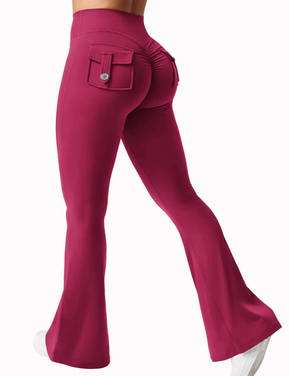 Wide Leg High Stretch Yoga Leggings Compression Fitness Pockets