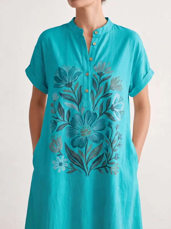 Boho Floral Botanical Button-up Casual Top