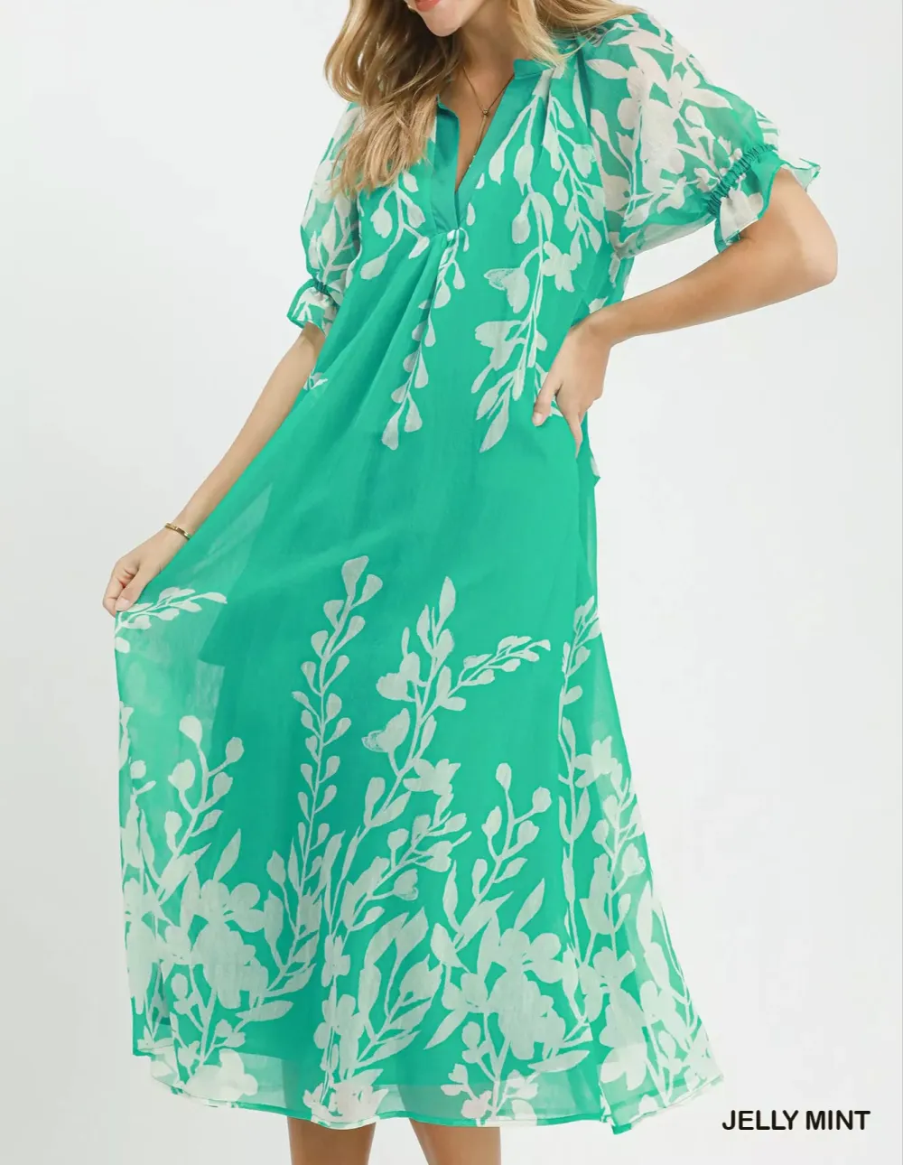 Midi Tie Waist Midi Dress with Side Pockets