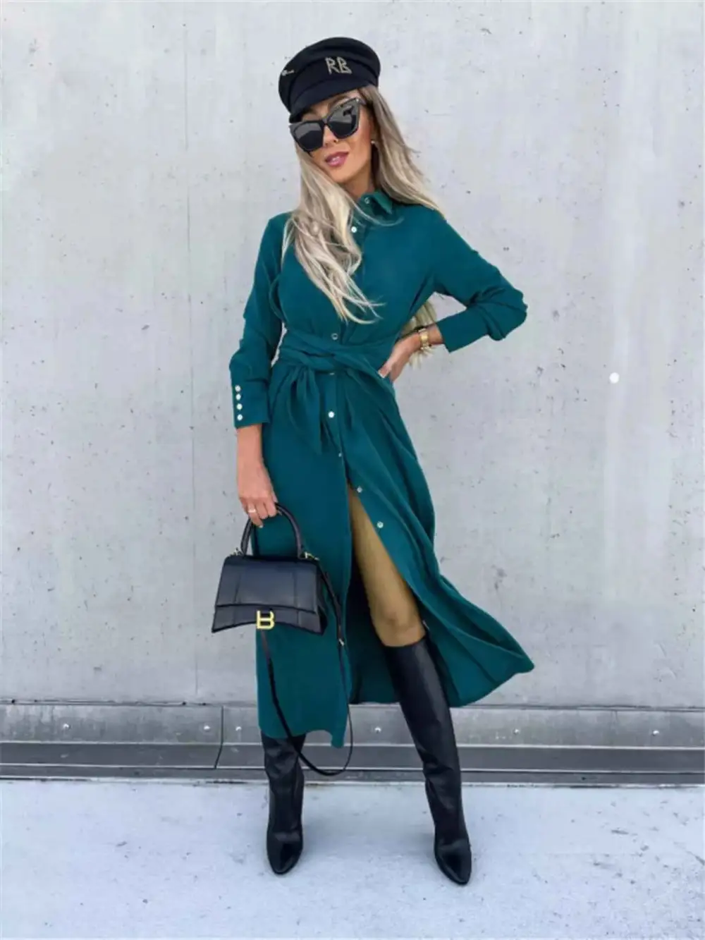 Plus Size Button Front Shirt Dress