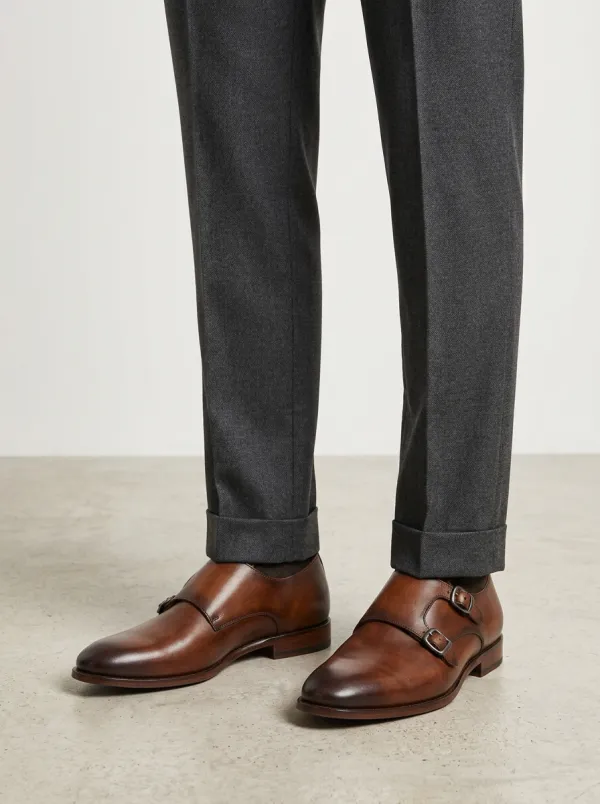 Men's Everyday Classic Business Leather Double Monk Strap Shoes