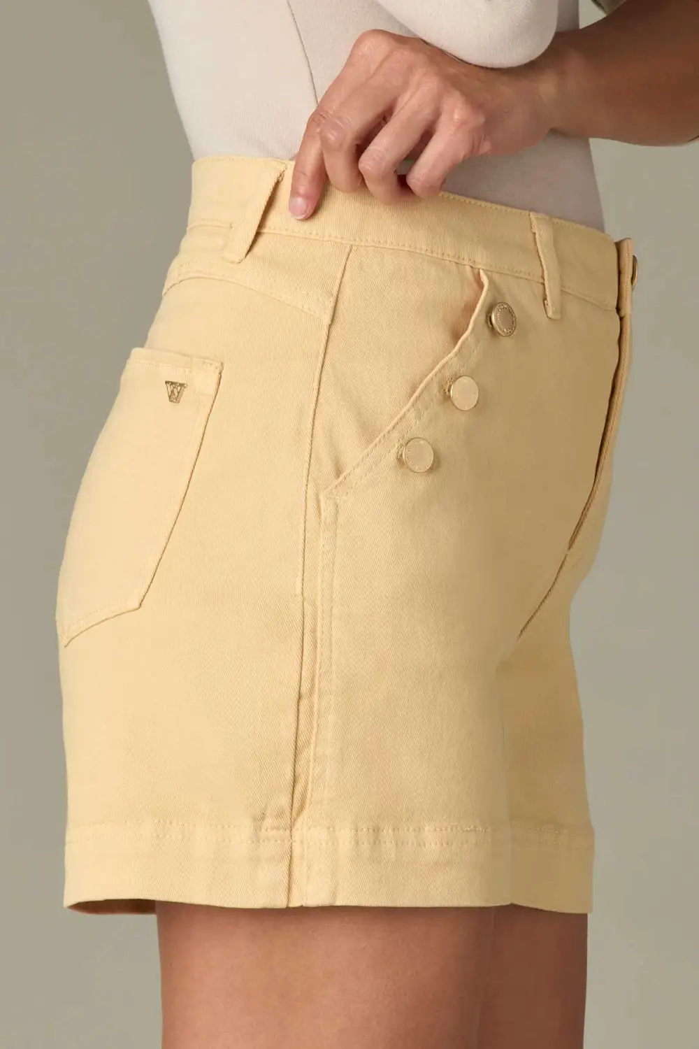 Double Side Seam Sailor Button Pocket Shorts